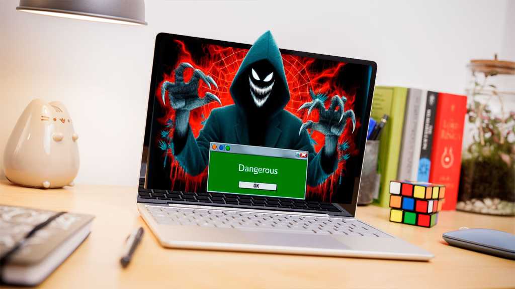 Windows laptop with malware