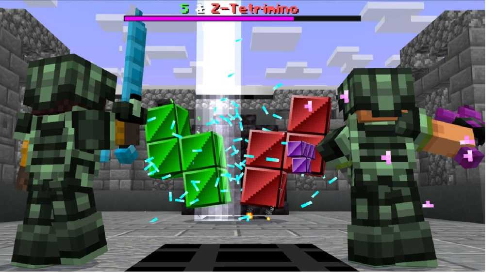 Minecraft plus Tetris