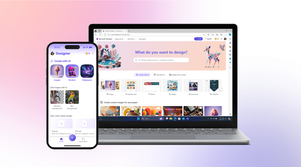 Microsoft Designer  Designer Homepage desktop mobile
