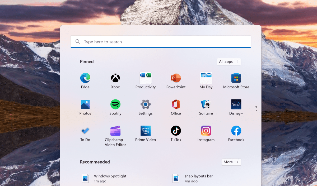 Microsoft Windows 11 22H2 start menu folders